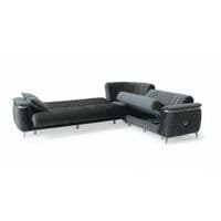 Milano Luxury Velvet Sofa Suite Grey Gold Trim 3+2+1 Options