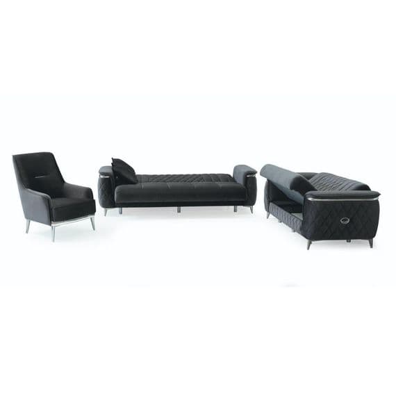 Milano Luxury Velvet Sofa Suite Grey Gold Trim 3+2+1 Options