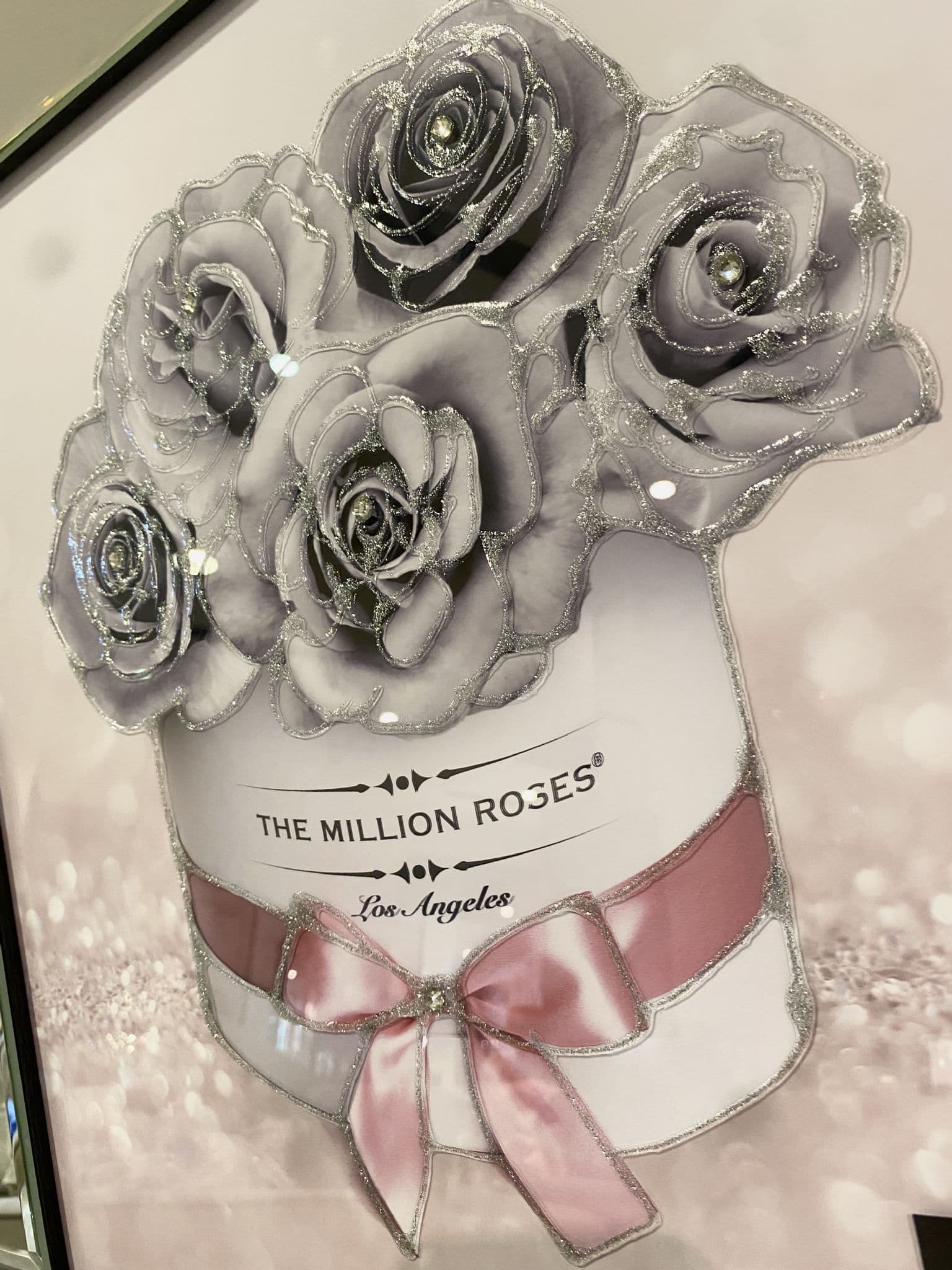 Million Grey Roses Wall Art Mirror Frame