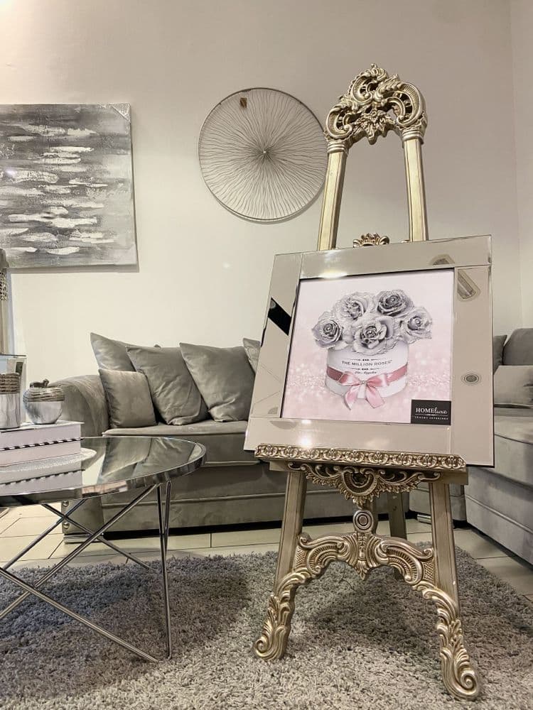 Million Grey Roses Wall Art Mirror Frame