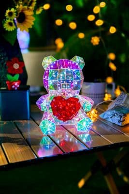 Mini Galaxy Heart Bear Interactive LED Light  🧸✨