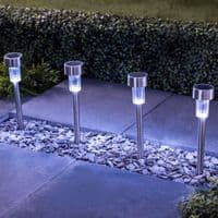 Mini Solar Light Posts 8pk – White – Home Luxe Interior