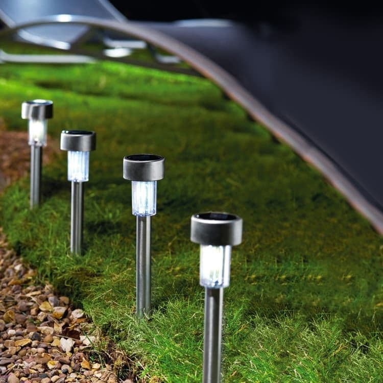 Mini Solar Light Posts 8pk White Home Luxe Interior