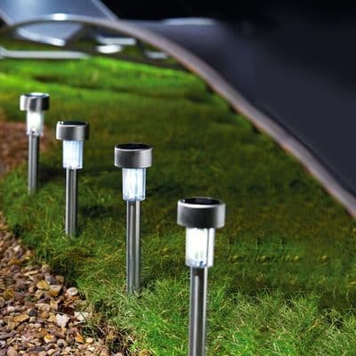 Mini Solar Light Posts 8pk – White – Home Luxe Interior