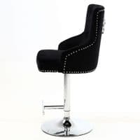 Minister Brushed Velvet Barstool In Black