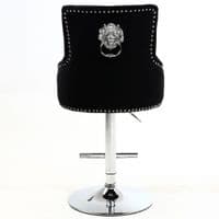 Minister Brushed Velvet Barstool In Black