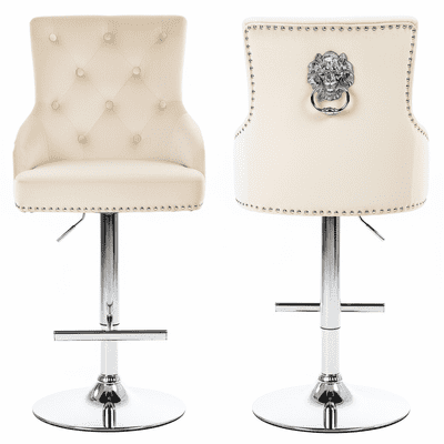 Minister Brushed Velvet Barstool In Mink