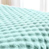 Mint Green Bubble Jacquard Throw Supersoft Sofa Blanket 200x240cm