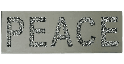 Mirror Crystal Word Décor Peace
