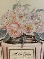 Miss Dior Blooming Bouquet Perfume Pink Wall Art Mirror Frame