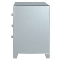 Mitcham 3 Drawer Bedside Cabinet Grey Clear