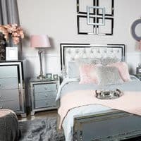 Mitcham 3 Drawer Bedside Cabinet Grey Clear