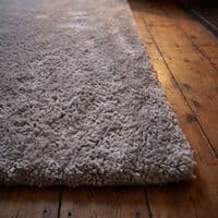 Mocha Burton Rabbit Fur Soft Touch Rug Anti Slip Washable UK Rug