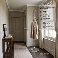 Modern Silver Stainless Steel Freestanding Coat Rack Stand | 182cm