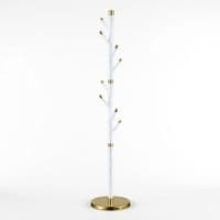 Modern White & Gold Stainless Steel Freestanding Coat Rack | 177cm