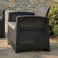 Monaco Black Rattan Effect Garden Sofa Lounge Furniture Set
