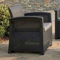 Monaco Black Rattan Effect Garden Sofa Lounge Furniture Set