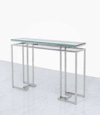 Monroe Glass & Stainless Steel Console Table