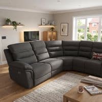 Montana Dark Grey Fabric Electric Recliner Corner Sofa with Bluetooth