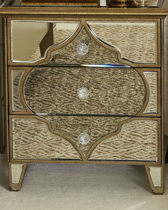 Morocco 3 Drawer Mirror Bedside