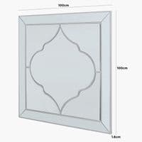 Morocco Square Wall Mirror Silver