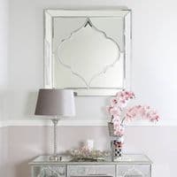 Morocco Square Wall Mirror Silver