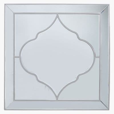 Morocco Square Wall Mirror Silver