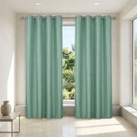 Moss Green Faux Silk Fully Lined Eyelet Curtains - 1 Pair,