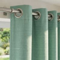 Moss Green Faux Silk Fully Lined Eyelet Curtains - 1 Pair,