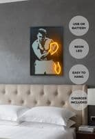 Muhammad Ali Neon LED Wall Art - 40x60cm Boxing Legend Canvas USB