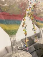 Multicolor Set Of 3 Cocktail Glasses With Mirror Wall Art Frame