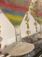 Multicolor Set Of 3 Cocktail Glasses With Mirror Wall Art Frame