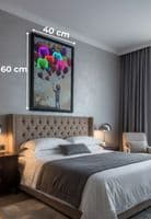 Multicolour Heart Balloons Neon LED Wall Art - Kids Room Decor 40x60cm USB - Home Luxe Interior