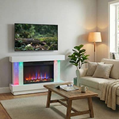 Multimedia Fireplace Suite with Auto TV Lift & Bluetooth 160cm
