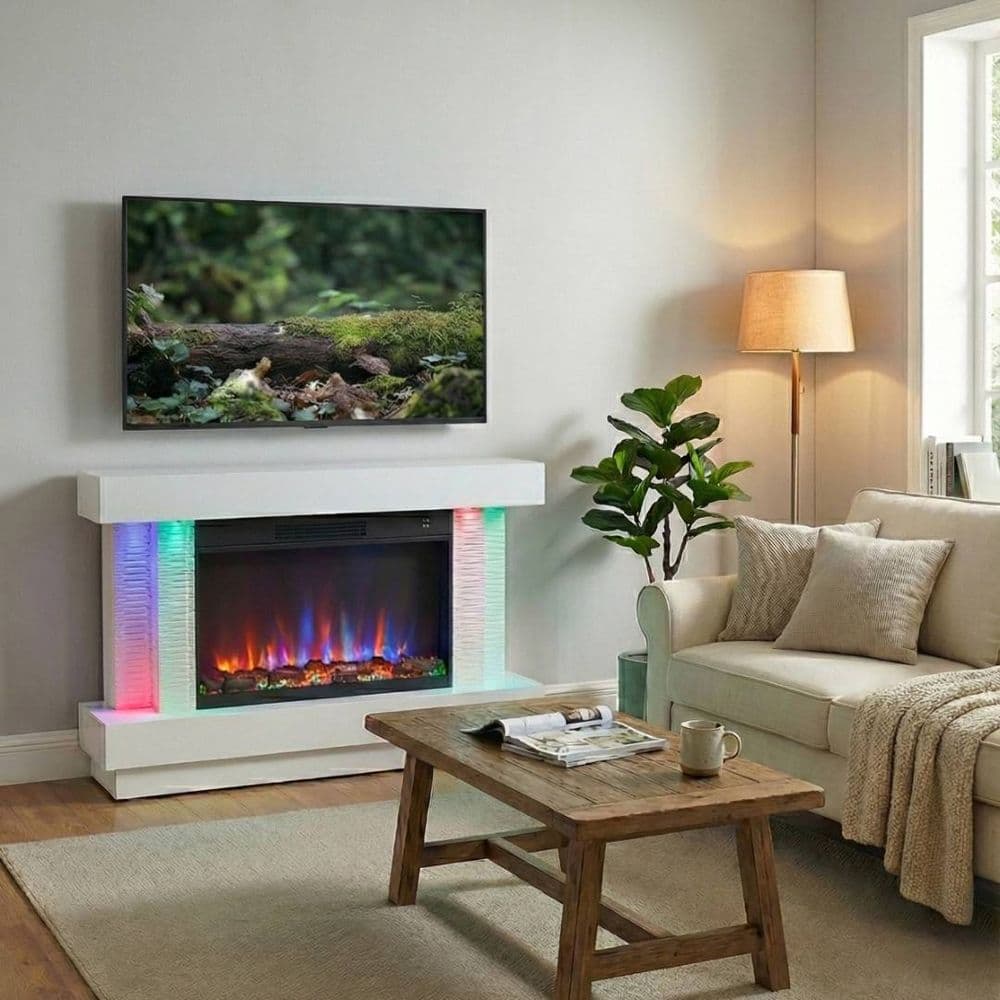 Fireplace Camera Multimedia Fireplace Suite with Auto TV Lift & Bluetooth 160cm
