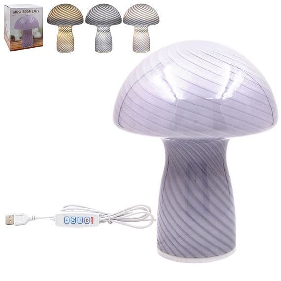 MUSHROOM TABLE LAMP GREY
