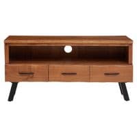 Nashik Three Drawer Acacia Media Unit - Home Luxe Interior