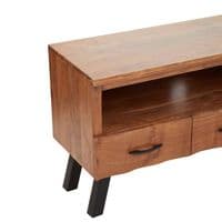 Nashik Two Drawer Acacia Media Unit - Home Luxe Interior