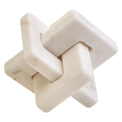 Nason White Marble Knot Sculpture - Home Luxe Interior