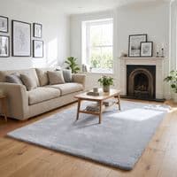 Natural Burton Rabbit Fur Soft Touch Rug Anti Slip Washable UK
