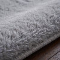 Natural Burton Rabbit Fur Soft Touch Rug Anti Slip Washable UK