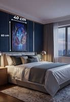 Neon LED Headphones Wall Art - 40x60cm Cyberpunk City Canvas USB