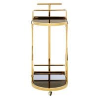 Novo 2 Tier Gold and Wavy Design Trolley – Home Luxe Interior