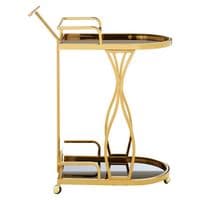 Novo 2 Tier Gold and Wavy Design Trolley – Home Luxe Interior