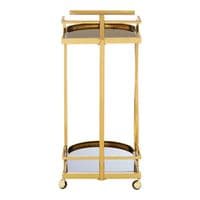 Novo 2 Tier Gold and Wavy Design Trolley – Home Luxe Interior