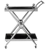 Novo 2 Tier Silver and Cross Design Trolley – Home Luxe Interior
