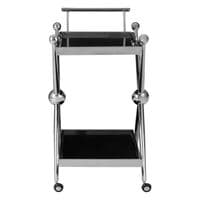 Novo 2 Tier Silver and Cross Design Trolley – Home Luxe Interior