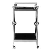 Novo 2 Tier Silver and Cross Design Trolley – Home Luxe Interior