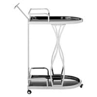 Novo 2 Tier Silver Wavy Design Trolley – Home Luxe Interior