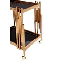 Novo 2 Tier Trolley with Rose Gold Frame – Home Luxe Interior
